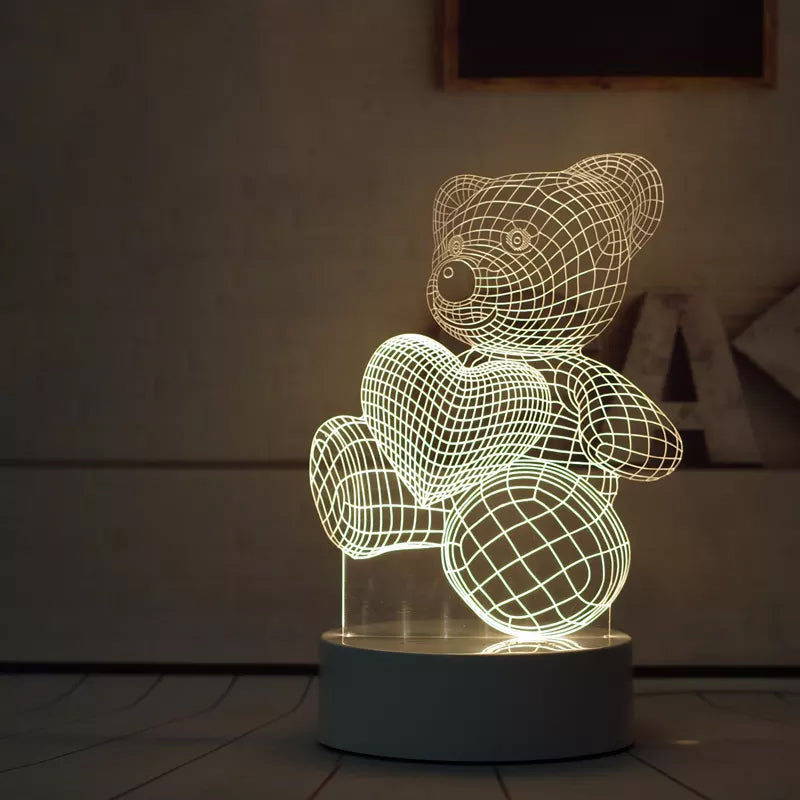 3D Kreatives Liebesbär Nachtlicht