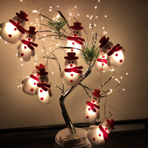 Weihnachten Plüsch Schneemann Lichterketten