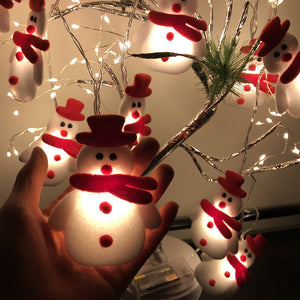 Weihnachten Plüsch Schneemann Lichterketten
