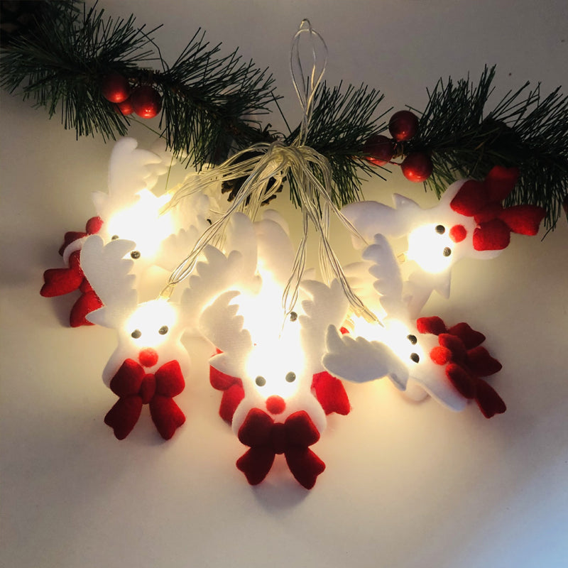 Weihnachten Plüsch Schneemann Lichterketten