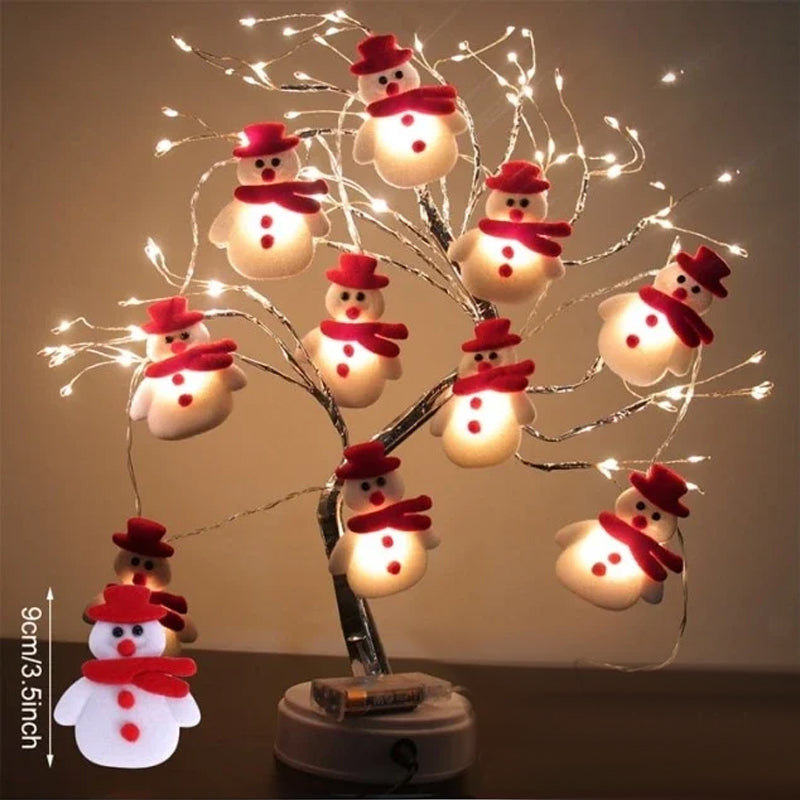 Weihnachten Plüsch Schneemann Lichterketten