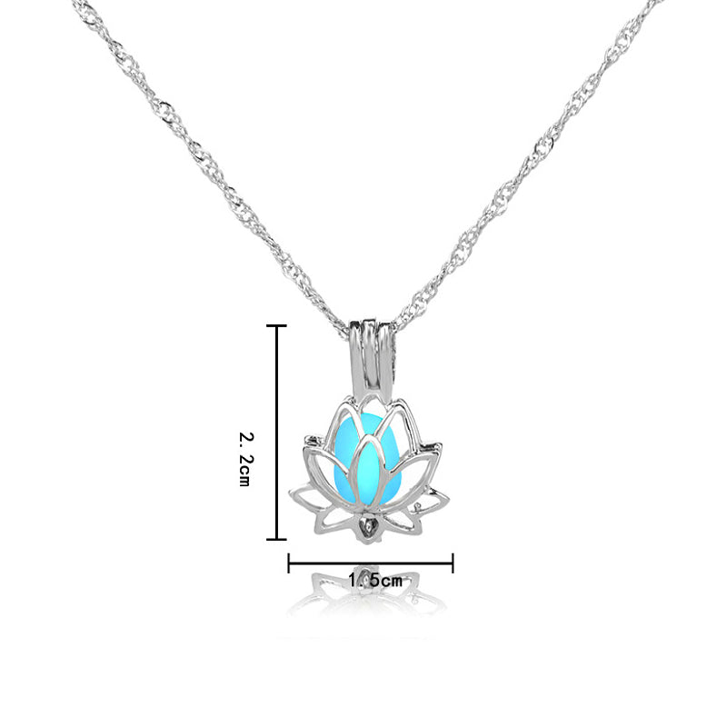 Leuchtende Lotusblume Halskette