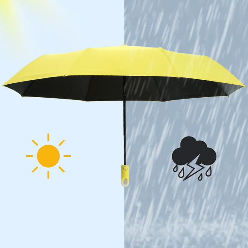 Dreifach selbstöffnender und zurückziehbarer Regenschirm mit Schnalle