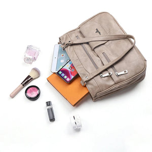 Multifunktionale Umhängetasche Handtasche mit drei Fächern