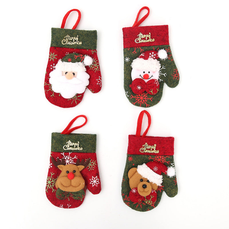 Weihnachtsbesteckset Handschuhe Geschenktüte