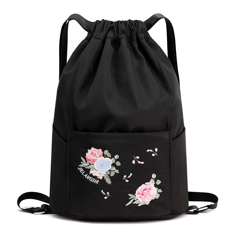 Faltbarer bestickter Kordelzug Rucksack