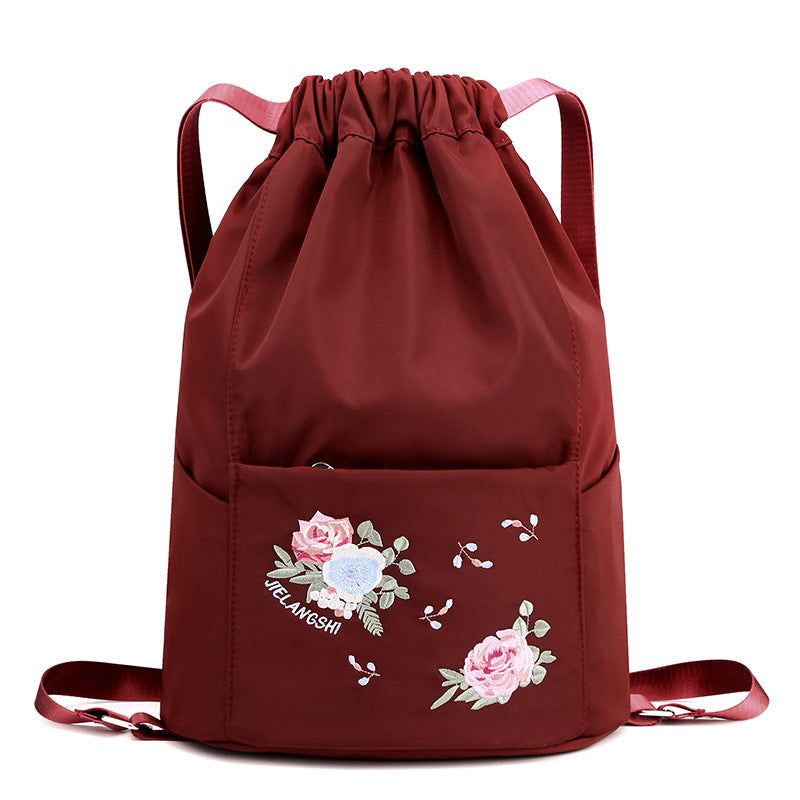 Faltbarer bestickter Kordelzug Rucksack