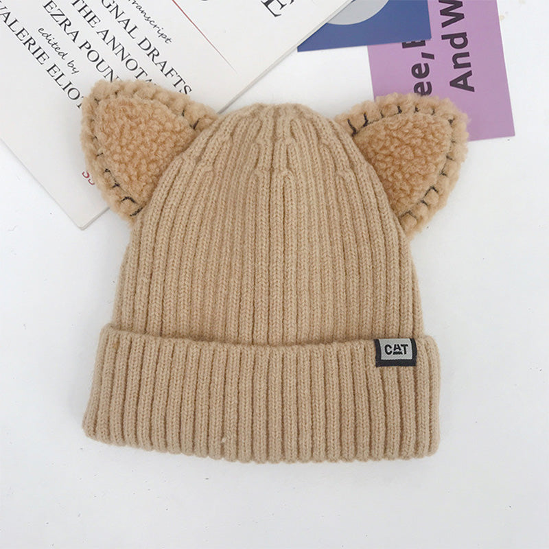 Strickmütze mit Bärenohren