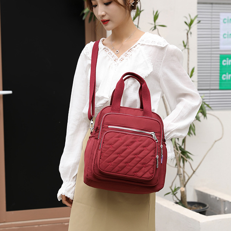 Multifunktionaler, leichter, eleganter Handtaschen-Umhängetaschen-Rucksack mit Prägung