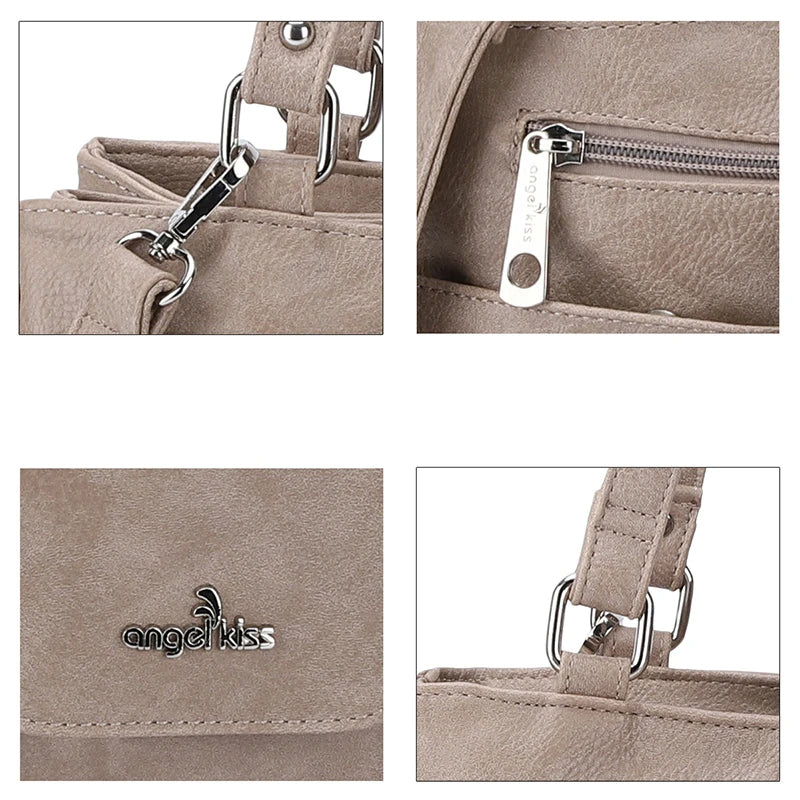 Multifunktionale Umhängetasche Handtasche mit drei Fächern