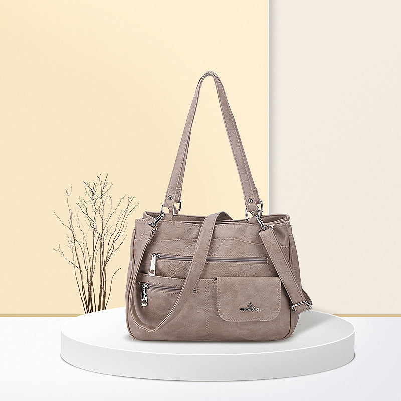 Multifunktionale Umhängetasche Handtasche mit drei Fächern