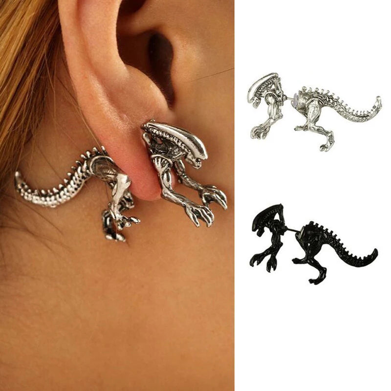 Lustige 3D-Mini-Dinosaurier-Knorpel-Ohrringe aus Legierung