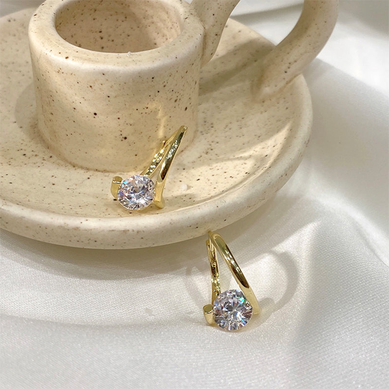 Diamant runde Bolzenohrringe