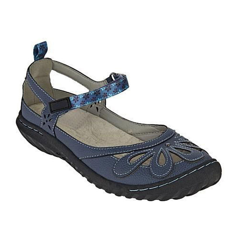 Abgerundete atmungsaktive flache Sandalen