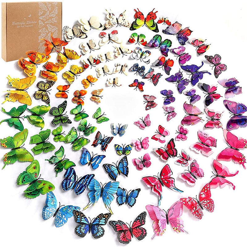 3D Schmetterlingsdekor für die Wand, 12 Stk