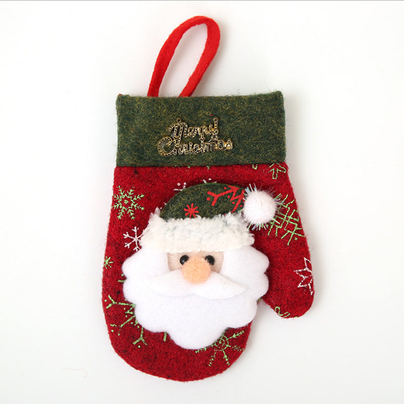 Weihnachtsbesteckset Handschuhe Geschenktüte