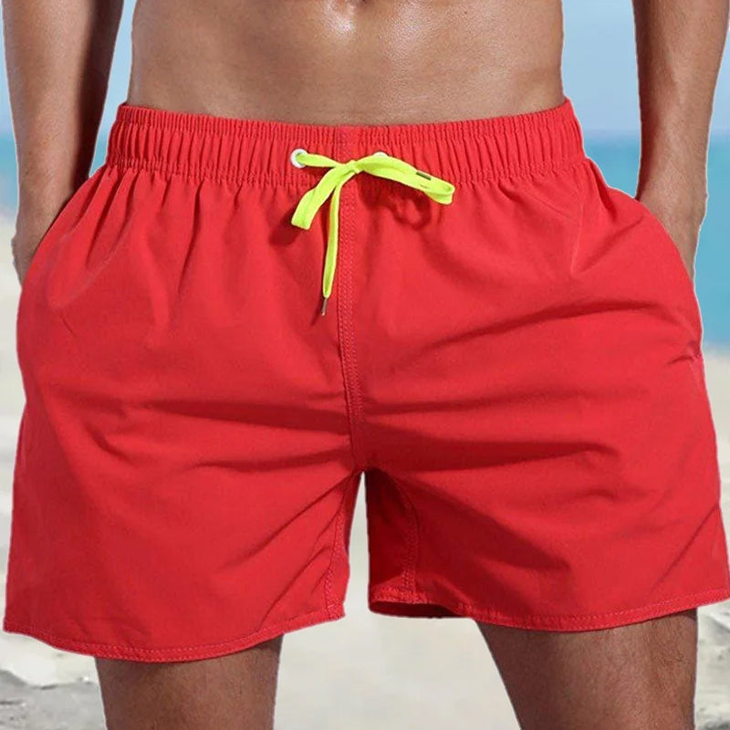 Einfarbige Wasserdichte Strandshorts für Herren