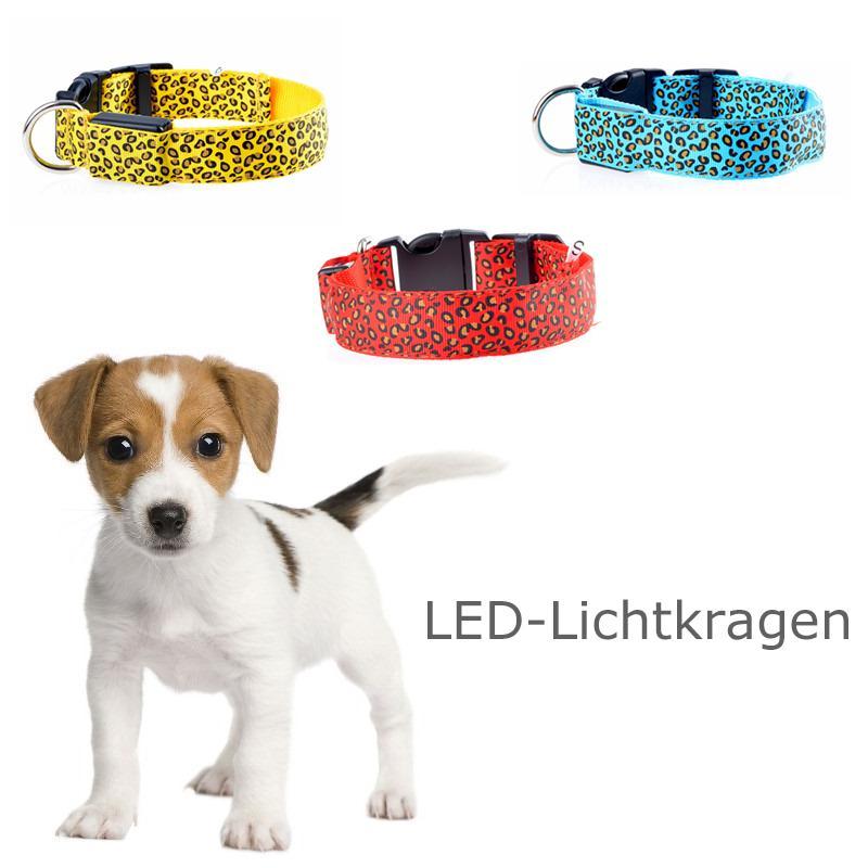 LED leuchtendes Hundehalsband mit Leopardenmuster