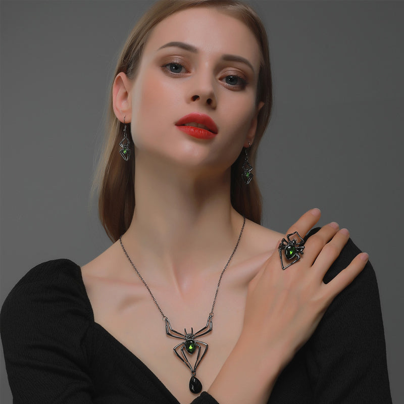 Halloween Edelstein Spinnenschmuck