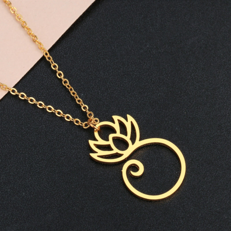Damen Lotus glänzende Halskette