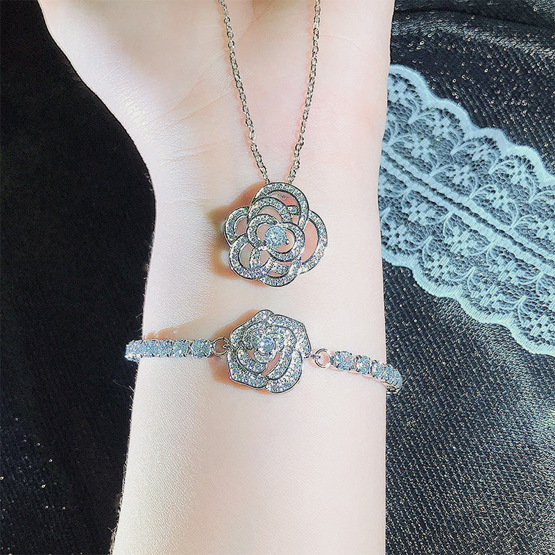Rosen Halsketten Armband Set