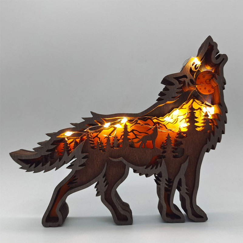 Kreative Wolf Totem Holzornamente