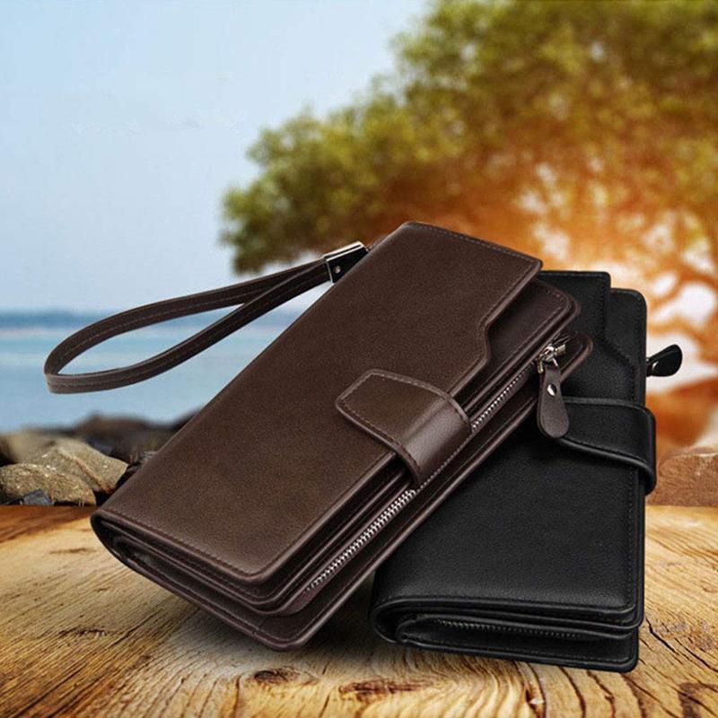 Herr Lässige Lange Brieftasche mit Reißverschluss