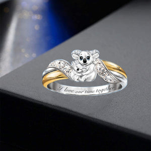 Eltern-Kind-Bär zweifarbiger Ring