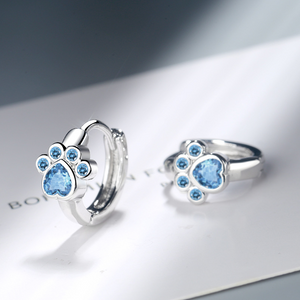 Süße Katzenkralle blaue Zirkonia Diamantohrringe