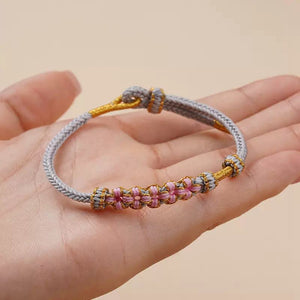 Pfirsichblüten Knoten Armband