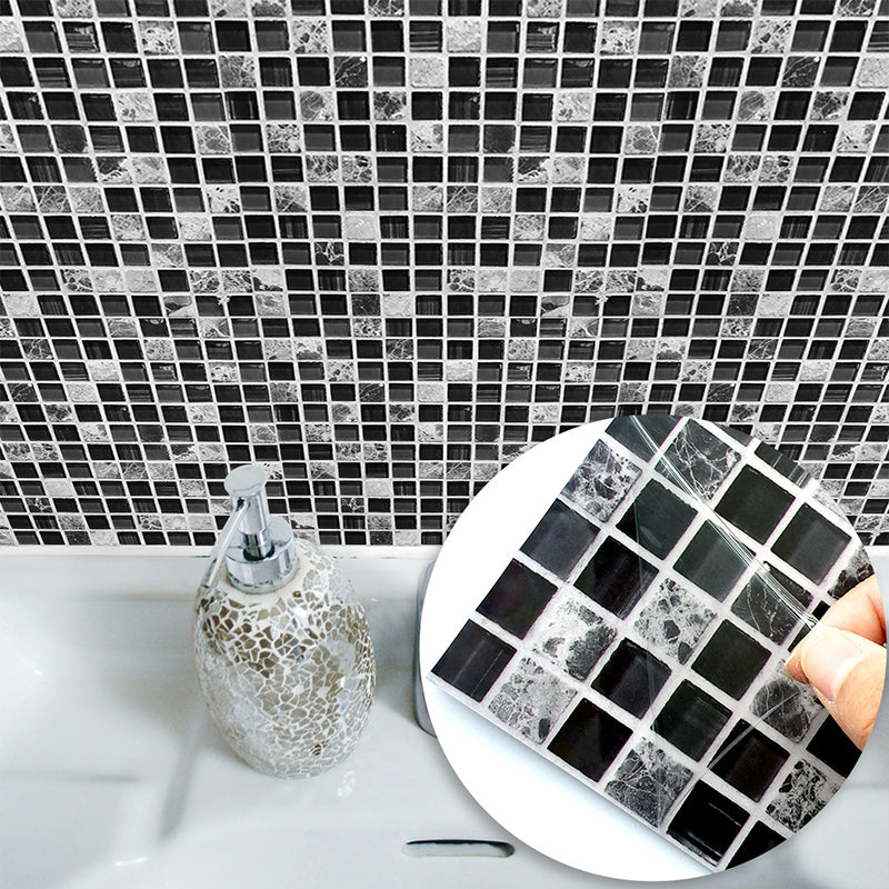 Kreative Fliesenaufkleber mit schwarzem Mosaik, 10 Stück