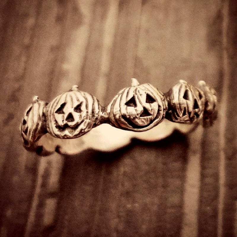 Damen Halloween Kürbis Ring