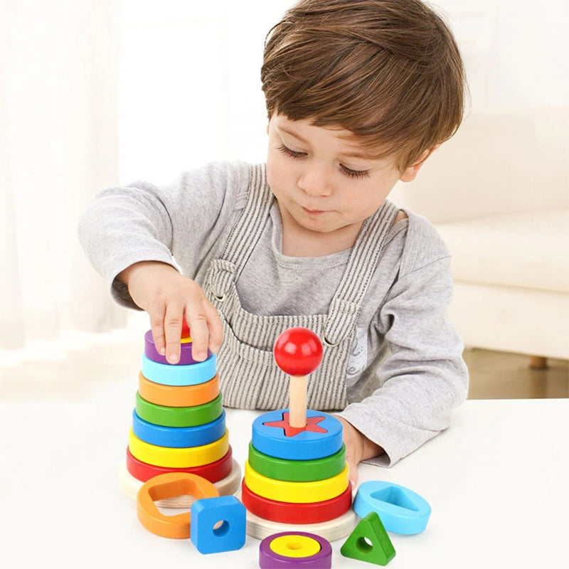 Pädagogisches Regenbogen-Bausteinspielzeug für Kinder