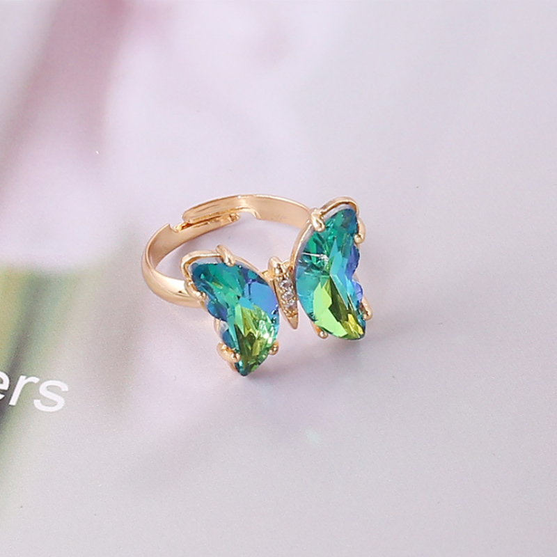 Damen bunter Schmetterlinge Ring