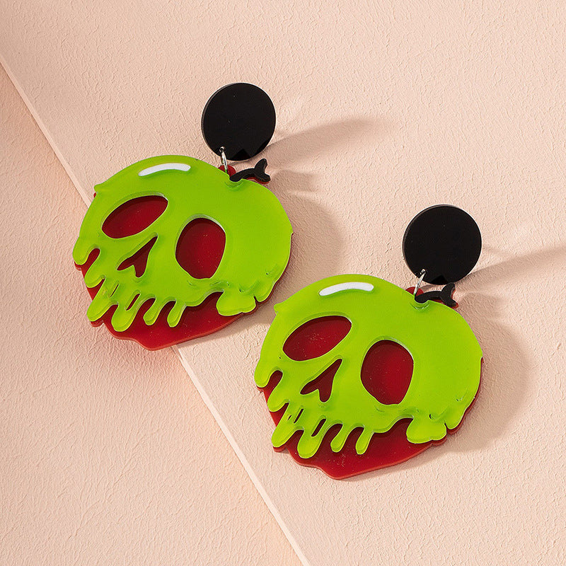 Lustige Acryl Totenkopf Ohrringe