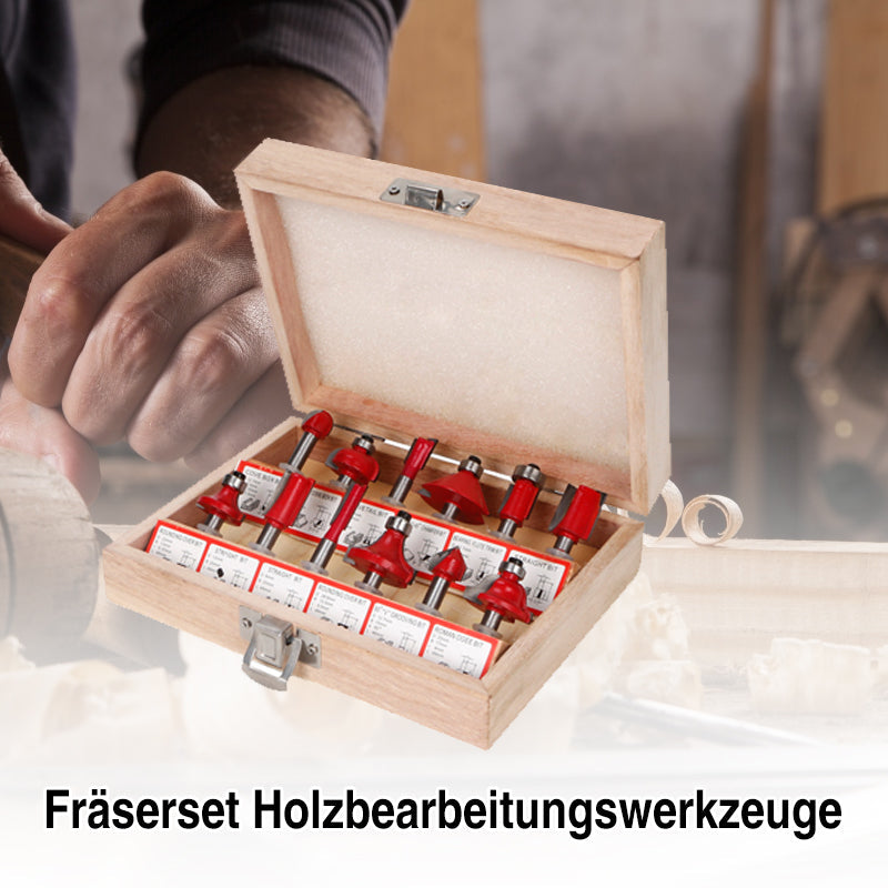 1/4 Zoll oder 1/2 Zoll Fräserset Holzbearbeitungswerkzeuge, 12 Stück