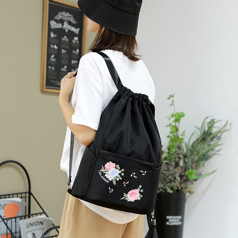 Faltbarer bestickter Kordelzug Rucksack