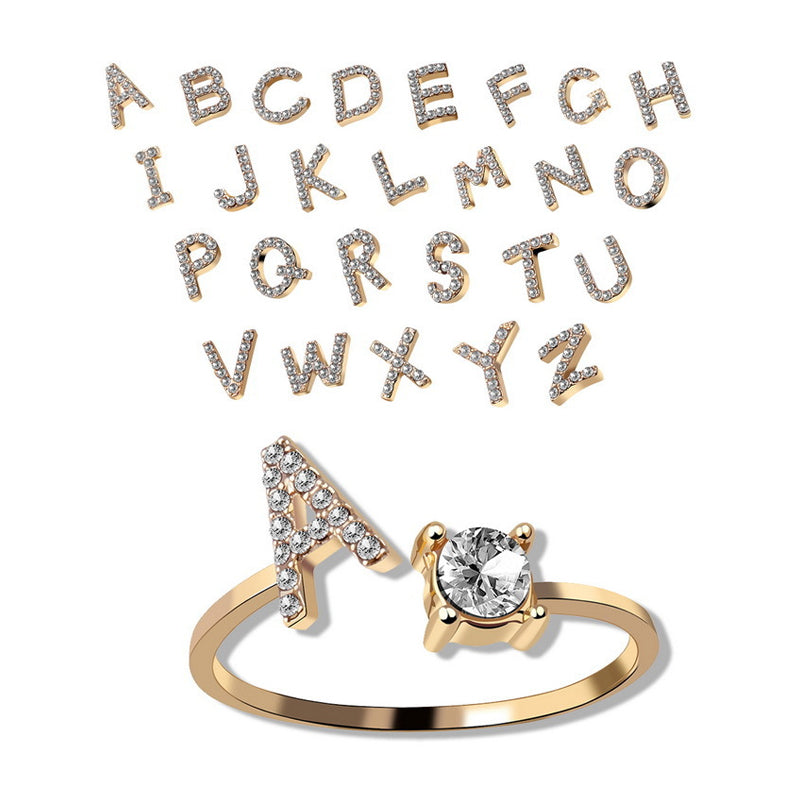 Buchstaben Ring aus Kristall