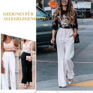 Bequeme taillierte Hose mit weitem Bein
