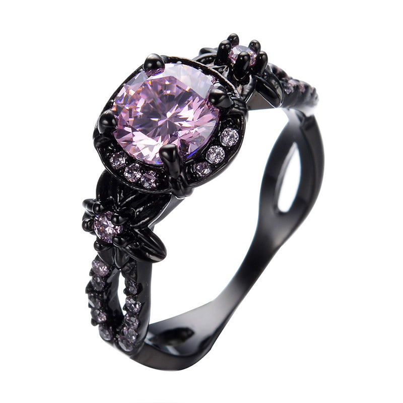 Vintage Schwarz gold Saphirring