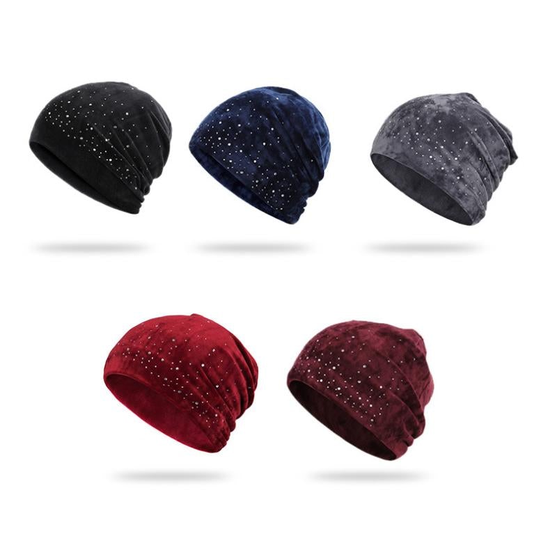Weiche Wintermütze mit Strass