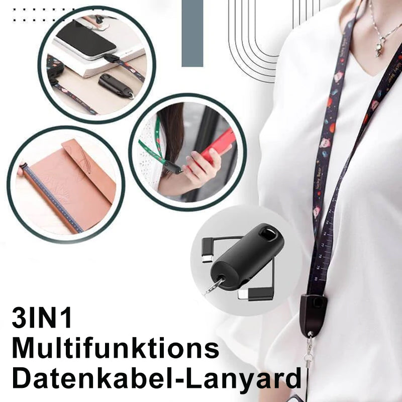 3-in-1-Multifunktions-Datenkabel-Lanyard