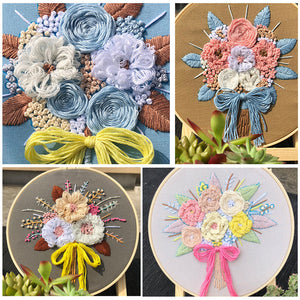Handgemachte kreative DIY-Blumenstickerei