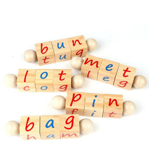 Montessori Alphabet pädagogische phonetische Leseblöcke aus Holz