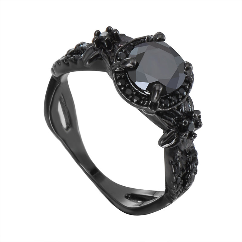Vintage Schwarz gold Saphirring
