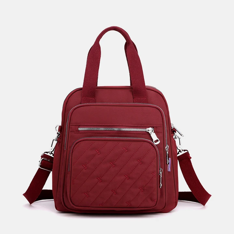 Multifunktionaler, leichter, eleganter Handtaschen-Umhängetaschen-Rucksack mit Prägung