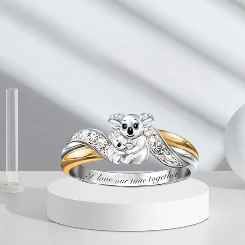Eltern-Kind-Bär zweifarbiger Ring