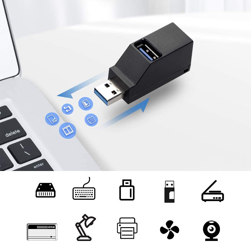 Winziger 3-Anschluss-USB-Hub