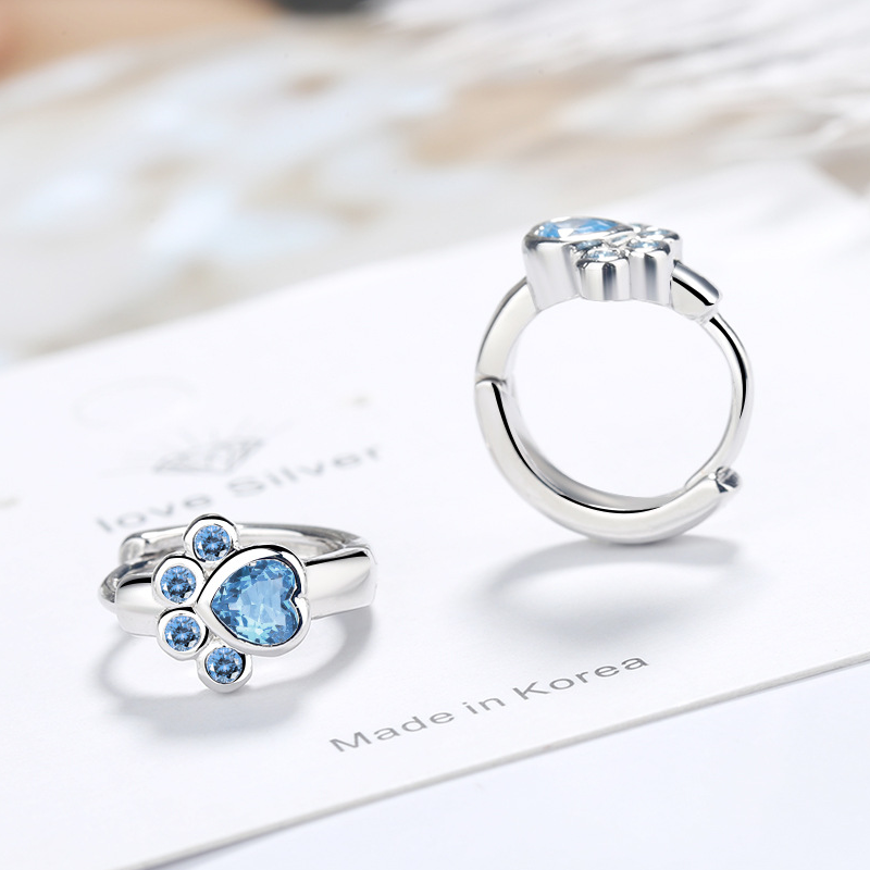 Süße Katzenkralle blaue Zirkonia Diamantohrringe