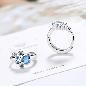 Süße Katzenkralle blaue Zirkonia Diamantohrringe